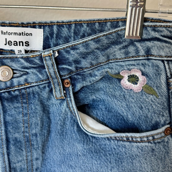 Reformation Floral Embroidered Jeans - Picture 7 of 7